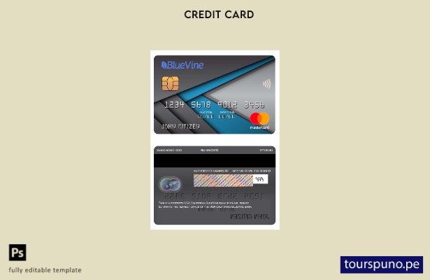 lista para imprimir plantilla de mastercard del banco BlueVine de EE. UU. Califo
